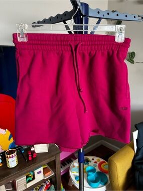 TNA dark hot pink cozy fleece sweat short